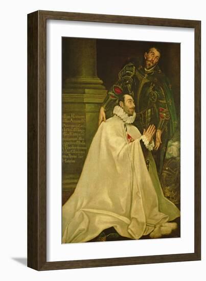 Julian Romero De Las Azanas with St. Julian, 1587-97-El Greco-Framed Giclee Print