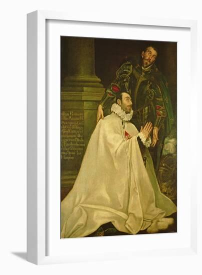 Julian Romero De Las Azanas with St. Julian, 1587-97-El Greco-Framed Giclee Print