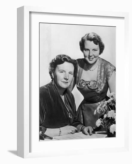 Juliana Queen of Holland Queen of Holland with Her Daughter Beatrix in 1956-null-Framed Photographic Print