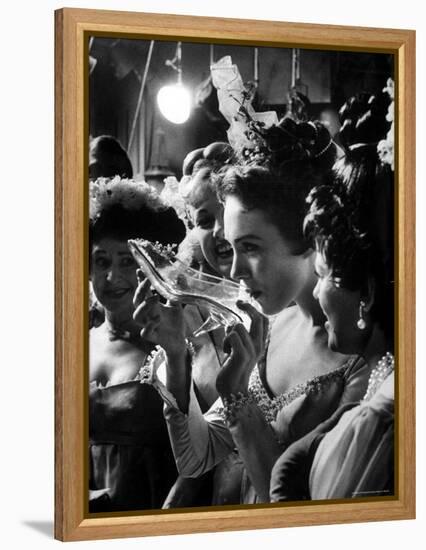 Julie Andrews Taking a Sip from the Glass Slipper During the TV Production of Cinderella-Gordon Parks-Framed Premier Image Canvas