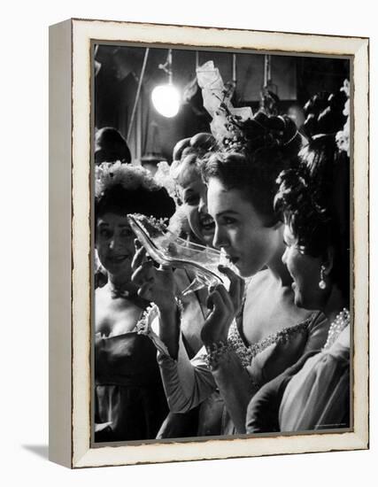 Julie Andrews Taking a Sip from the Glass Slipper During the TV Production of Cinderella-Gordon Parks-Framed Premier Image Canvas