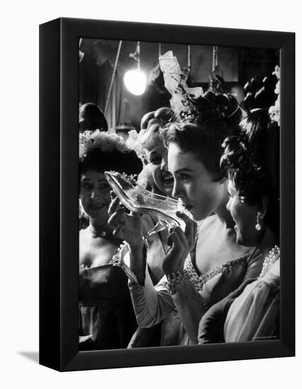 Julie Andrews Taking a Sip from the Glass Slipper During the TV Production of Cinderella-Gordon Parks-Framed Premier Image Canvas