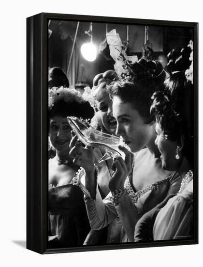 Julie Andrews Taking a Sip from the Glass Slipper During the TV Production of Cinderella-Gordon Parks-Framed Premier Image Canvas