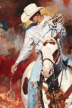 Brindle Rodeo Bull-Julie Chapman-Art Print