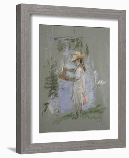 Julie in Pink by the Lakeside-Berthe Morisot-Framed Giclee Print