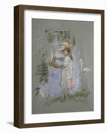 Julie in Pink by the Lakeside-Berthe Morisot-Framed Giclee Print