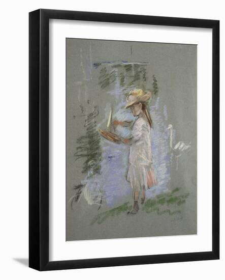 Julie in Pink by the Lakeside-Berthe Morisot-Framed Giclee Print