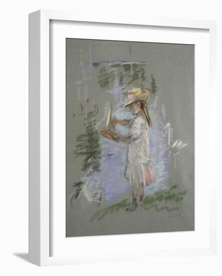 Julie in Pink by the Lakeside-Berthe Morisot-Framed Giclee Print