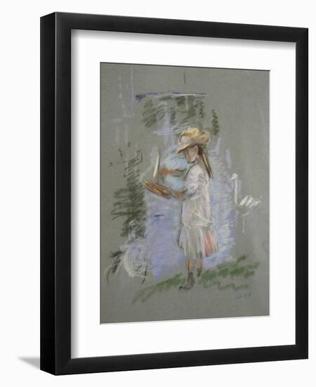 Julie in Pink by the Lakeside-Berthe Morisot-Framed Giclee Print