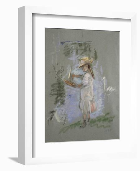 Julie in Pink by the Lakeside-Berthe Morisot-Framed Giclee Print