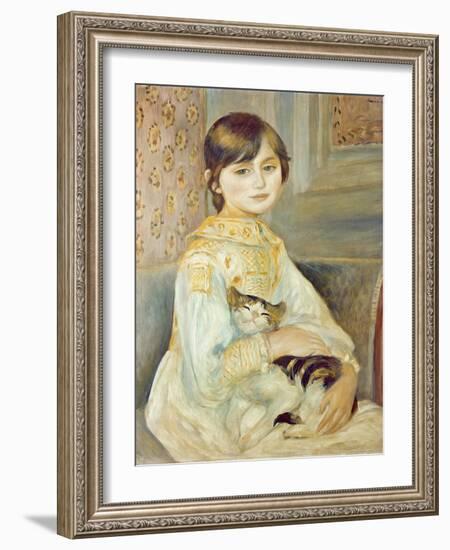 Julie Manet with Cat, 1887-Pierre-Auguste Renoir-Framed Giclee Print