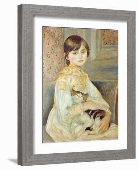 Julie Manet with Cat, 1887-Pierre-Auguste Renoir-Framed Giclee Print