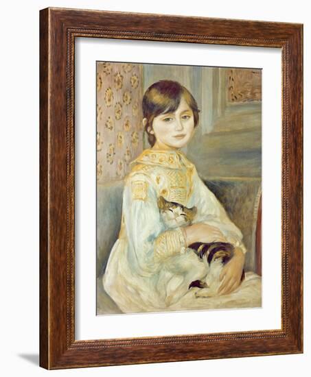 Julie Manet with Cat, 1887-Pierre-Auguste Renoir-Framed Giclee Print