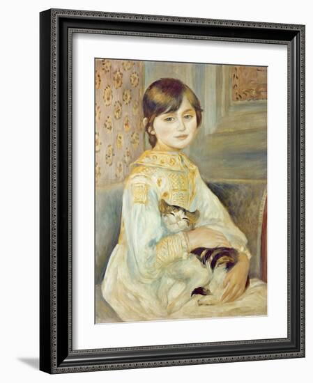 Julie Manet with Cat, 1887-Pierre-Auguste Renoir-Framed Giclee Print