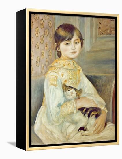 Julie Manet with Cat, 1887-Pierre-Auguste Renoir-Framed Premier Image Canvas