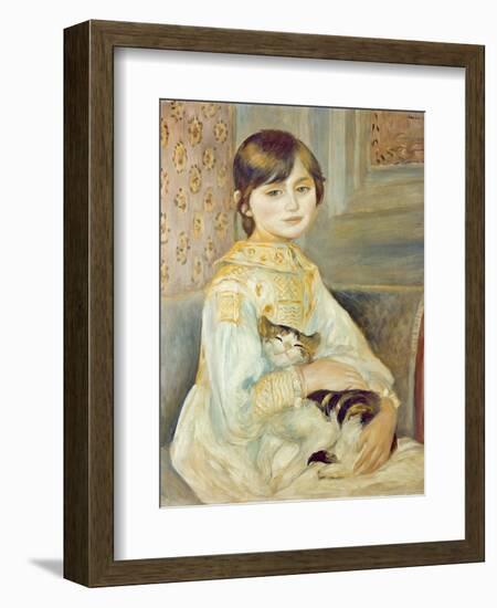 Julie Manet with Cat, 1887-Pierre-Auguste Renoir-Framed Giclee Print