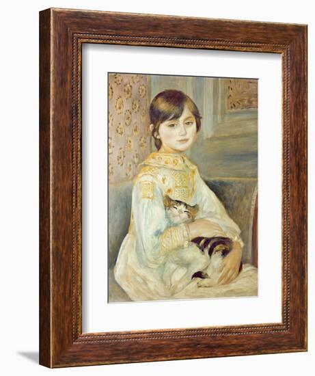 Julie Manet with Cat, 1887-Pierre-Auguste Renoir-Framed Giclee Print