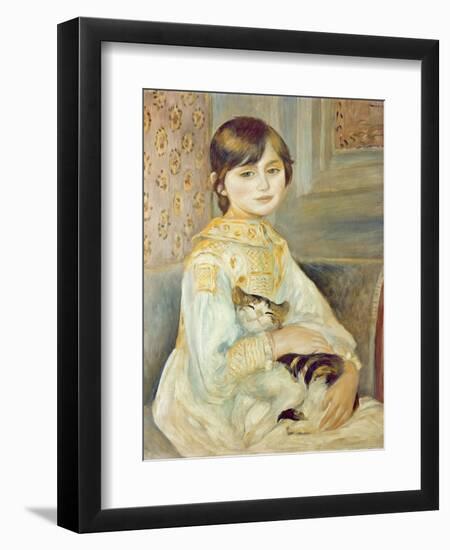 Julie Manet with Cat, 1887-Pierre-Auguste Renoir-Framed Giclee Print