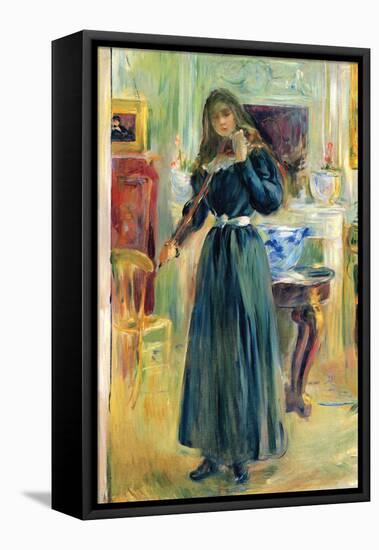 Julie Playing Violin-Berthe Morisot-Framed Stretched Canvas