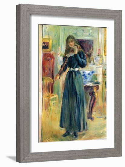 Julie Playing Violin-Berthe Morisot-Framed Art Print