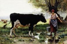 A Milkmaid with Her Cows on a Summer Day-Julien Dupre-Framed Giclee Print