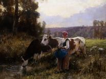 A Milkmaid with Her Cows on a Summer Day-Julien Dupre-Giclee Print