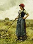 Peasant Woman Leaning on a Pitchfork-Julien Dupré-Giclee Print