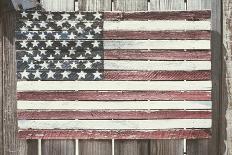Worn Wooden American Flag, Fire Island, New York-Julien McRoberts-Photographic Print