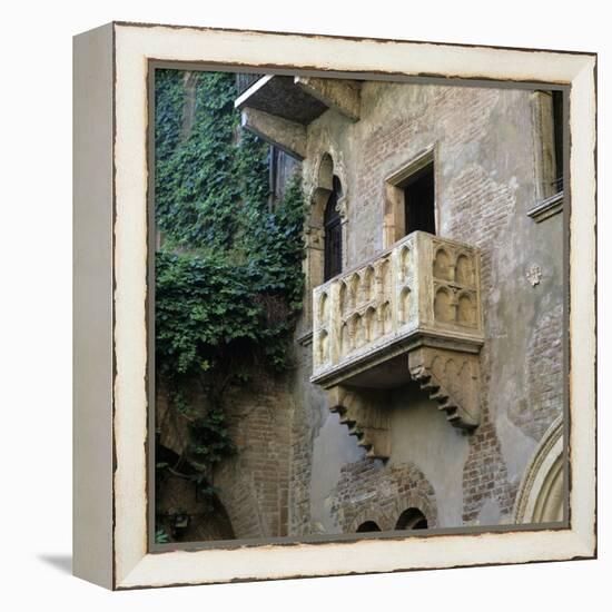 Juliet's Balcony, Verona, UNESCO World Heritage Site, Veneto, Italy, Europe-Stuart Black-Framed Premier Image Canvas