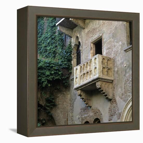 Juliet's Balcony, Verona, UNESCO World Heritage Site, Veneto, Italy, Europe-Stuart Black-Framed Premier Image Canvas