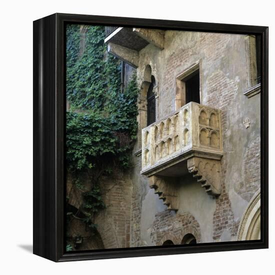 Juliet's Balcony, Verona, UNESCO World Heritage Site, Veneto, Italy, Europe-Stuart Black-Framed Premier Image Canvas
