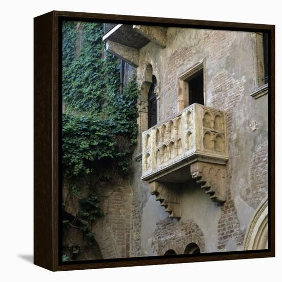 Juliet's Balcony, Verona, UNESCO World Heritage Site, Veneto, Italy, Europe-Stuart Black-Framed Premier Image Canvas