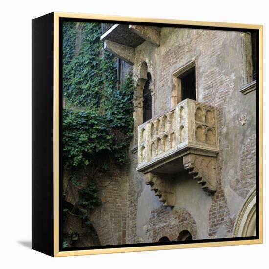 Juliet's Balcony, Verona, UNESCO World Heritage Site, Veneto, Italy, Europe-Stuart Black-Framed Premier Image Canvas