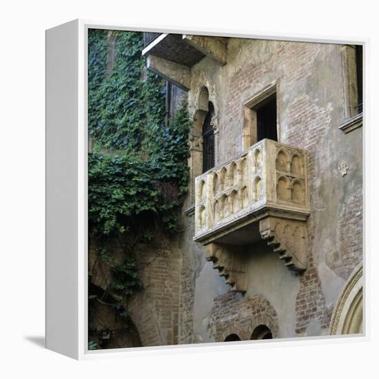 Juliet's Balcony, Verona, UNESCO World Heritage Site, Veneto, Italy, Europe-Stuart Black-Framed Premier Image Canvas