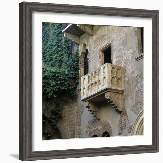 Juliet's Balcony, Verona, UNESCO World Heritage Site, Veneto, Italy, Europe-Stuart Black-Framed Photographic Print