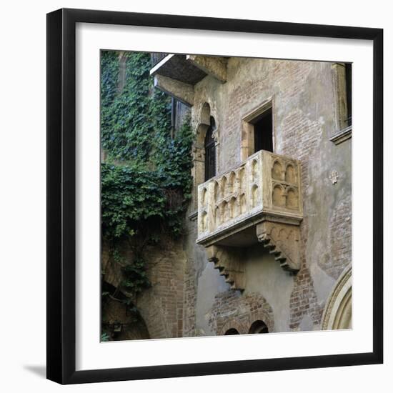 Juliet's Balcony, Verona, UNESCO World Heritage Site, Veneto, Italy, Europe-Stuart Black-Framed Photographic Print