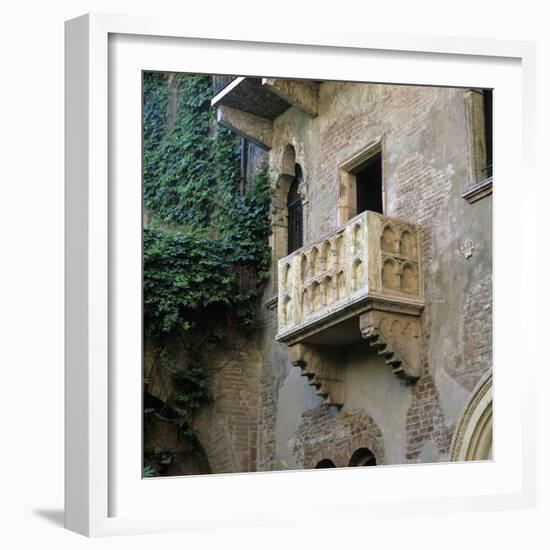 Juliet's Balcony, Verona, UNESCO World Heritage Site, Veneto, Italy, Europe-Stuart Black-Framed Photographic Print