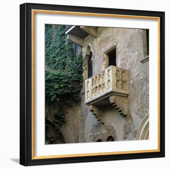 Juliet's Balcony, Verona, UNESCO World Heritage Site, Veneto, Italy, Europe-Stuart Black-Framed Photographic Print