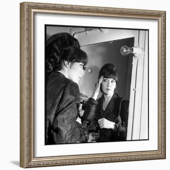 Juliette Greco Preparing to Go on Stage-Marcel Begoin-Framed Photographic Print