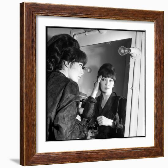 Juliette Greco Preparing to Go on Stage-Marcel Begoin-Framed Photographic Print