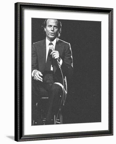 Julio Iglesias on Stage-null-Framed Premium Photographic Print