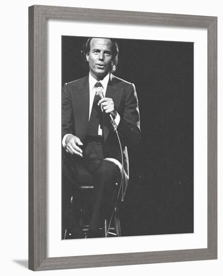 Julio Iglesias on Stage-null-Framed Premium Photographic Print