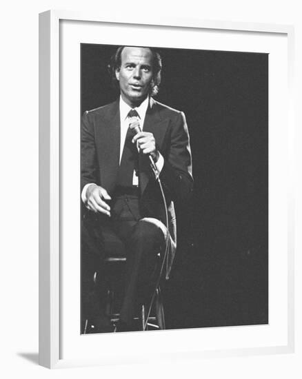 Julio Iglesias on Stage-null-Framed Premium Photographic Print