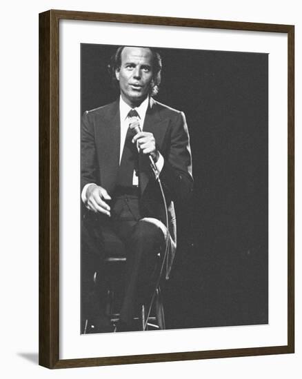 Julio Iglesias on Stage-null-Framed Premium Photographic Print