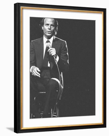 Julio Iglesias on Stage-null-Framed Premium Photographic Print