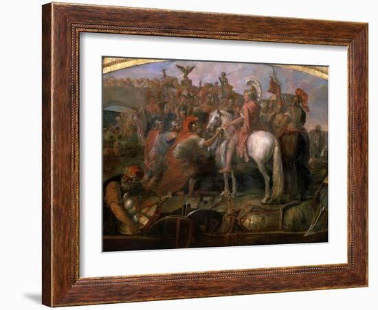 Julius Caesar, 100-44 BC Roman general, Sending Roman Colony to Carthage-Claude Audran the Younger-Framed Giclee Print