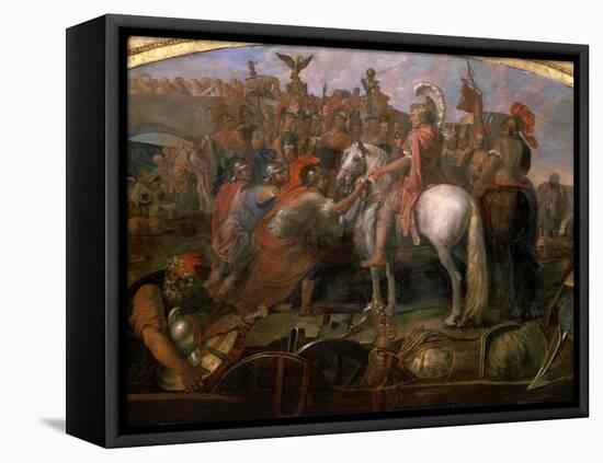 Julius Caesar, 100-44 BC Roman general, Sending Roman Colony to Carthage-Claude Audran the Younger-Framed Premier Image Canvas