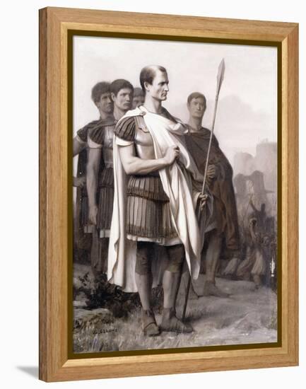 Julius Caesar and His Staff-Jean Leon Gerome-Framed Premier Image Canvas