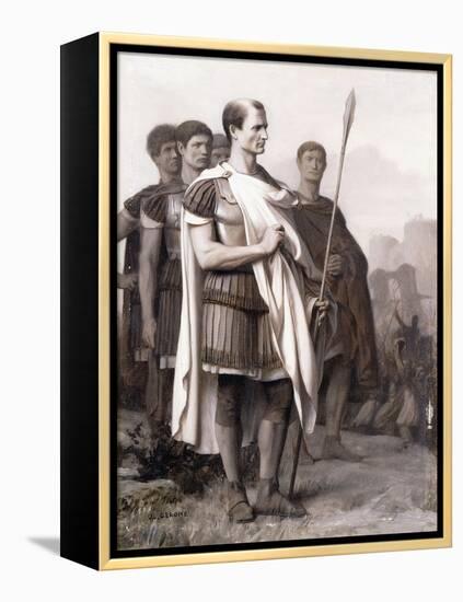 Julius Caesar and His Staff-Jean Leon Gerome-Framed Premier Image Canvas