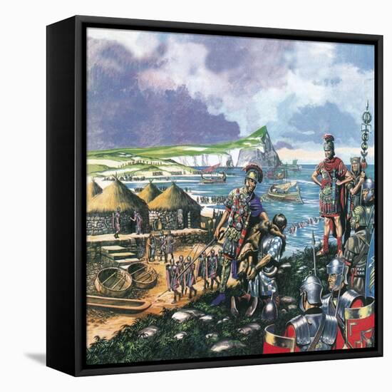 Julius Caesar Arrives in Britain-Ron Embleton-Framed Premier Image Canvas